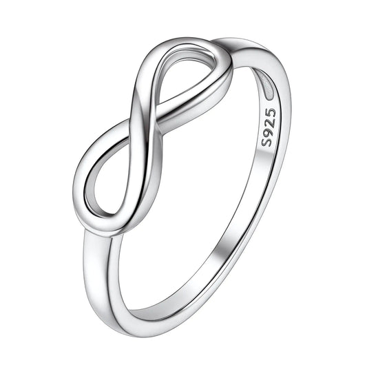 Suplight 925 Sterling Silver Infinity Rings for Women Dainty Engagement Promise Rings Size 4